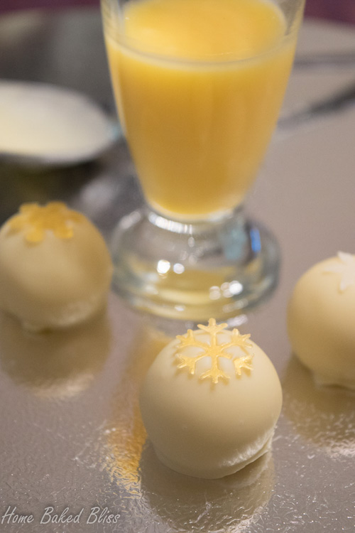 Rich white chocolate meets creamy eggnog- a match made in heaven