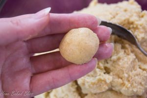A cookie dough ball