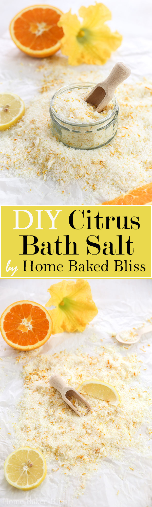 This Citrus Bath salt is a refreshing add-in for your next bath. Contains epsom salt for hydrated skin and lemon and orange essential oils.