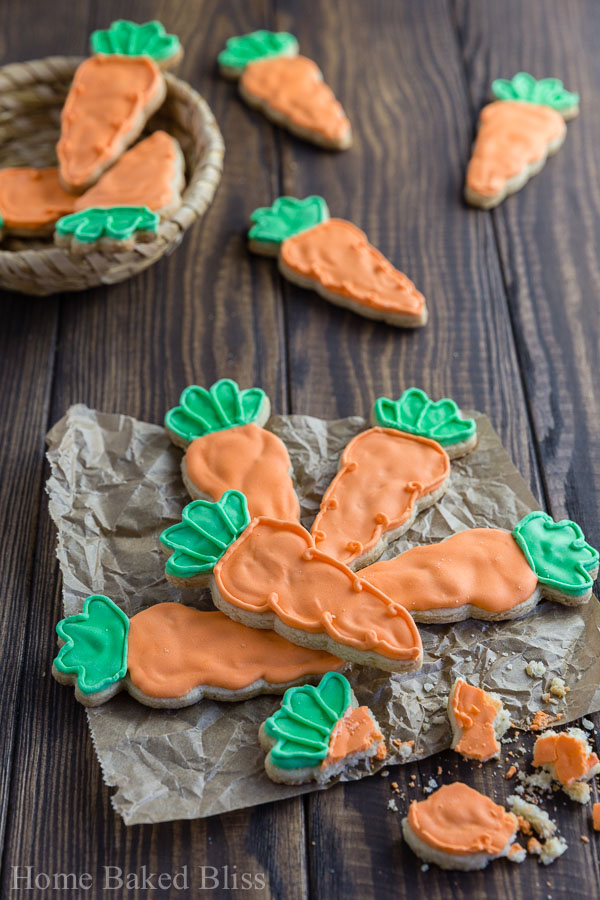carrot sugar cookies for Easter