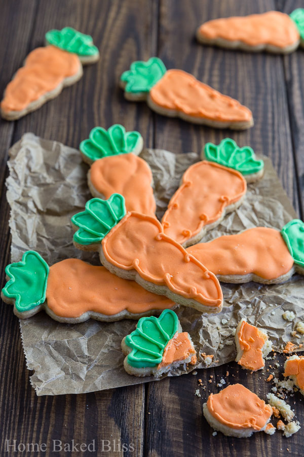 carrot sugar cookies for Easter