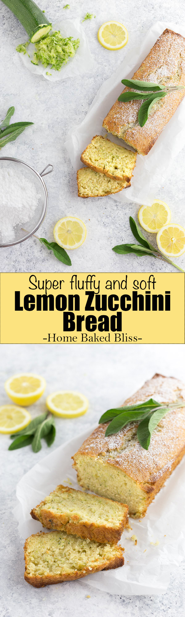 A soft and fluffy lemon zucchini bread. The perfect quick bread for summer!
