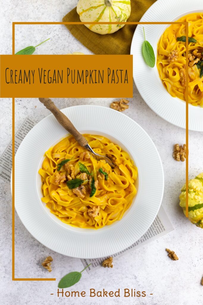 Creamy Vegan Pumpkin Pasta with Sage and Walnuts
