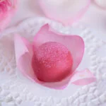 Rose Truffle inside a rose petal