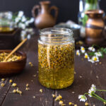 DIY Chamomile Body Oil in an upcycled jar